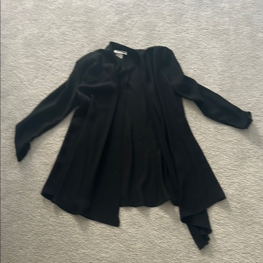 Chic Black Draped Posture Influence Cardigan